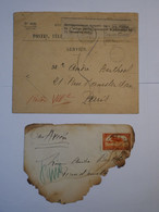 BO3 MAROC FRANCE  TRES RARE   BEL ENS. DE 2 LETTRES    ACCIDENT DU 11 DEC.1925 On A Renvoyé Par Courrier La 1ere++++ - Ramppost