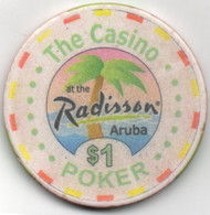 POKER CHIP, FICHE, TOKEN, Casinò RADISSON Aruba $1 - Casino