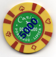 GETTONE, TOKEN, FICHE CASINO' PORTOROŽ/PORTOROSE-LIPICA 5.000 LIRE - Casino