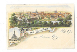 ZWICKAU (Allemagne) Précurseur Carte Illustrée Gruss Voyagée 1897 - Zwickau