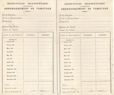 1930's TAMATAVE (MADAGASCAR) Service Maritime 2 Cartes Entrées & Sorties - Other & Unclassified