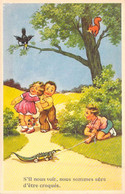 Fantaisies - Enfant Se Faisant Peur Dans Un Parc - Colorisé - Edit. Coloprint - Carte Postale Ancienne - Autres & Non Classés