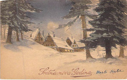 Fantaisies - Carte Serbe - Sretna Nova Godina -  Paysage Sus La Neige - Oblitéré Liège 1921 - Carte Postale Ancienne - Altri & Non Classificati