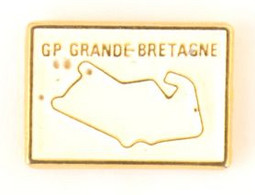 Pin's GP GRANDE BRETAGNE - Grand Prix De Grande Bretagne - Tracé Du Circuit Sur Fond Blanc - M128 - F1
