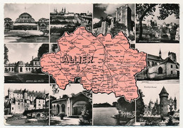 CPM - ALLIER - Carte Du Département De L'Allier - Vues Des Localités - Other & Unclassified