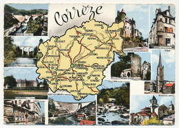 CPM - CORRÈZE - Carte Du Département De Corrèze - Vues Des Localités - Autres & Non Classés