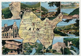 CPM - AIN - Carte Du Département De L'Ain - Vues Des Localités Autour De La Carte - Ohne Zuordnung