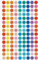 Punkte Kreise Bunt Aufkleber / Dots Circle Sticker A4 1 Bogen 27 X 18 Cm ST458 - Scrapbooking