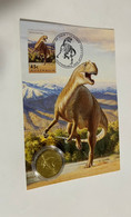 (3 Oø 20 A) Australian Dinosaur 1993 MAXICARD With $1.00 - 2022 Dinosaur Coin - Dollar