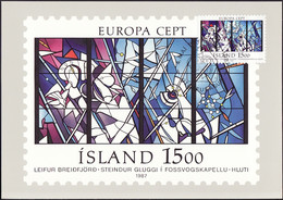 Islande - Island - Iceland CM 1987 Y&T N°619 - Michel N°MK666 - 15k EUROPA - Maximumkaarten