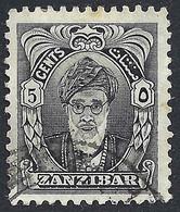 ZANZIBAR 1952 5c Black SG339 Fine Used - Zanzibar (...-1963)