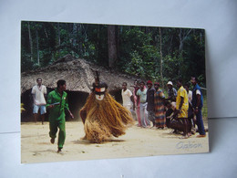 AFRICA AFRIQUE GABON A.497.K. FOLKLORE DU GABON  FETE DANS UN VILLAGE MITSOGHO MASSIF DU CHAILLU CPM TROPICOLOR LIBREVIL - Gabon