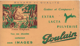 Buvard Ancien/CHOCOLATS POULAIN/Goutez Et Comparez/Extra Lacta/"Jimbo L'Eléphant"/BLOIS/1955-65       BUV534 - Cocoa & Chocolat