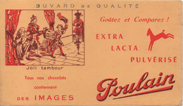 Buvard Ancien/CHOCOLATS POULAIN/Goutez Et Comparez/Extra Lacta/"JoliTambour "/BLOIS/1955-65       BUV533 - Kakao & Schokolade