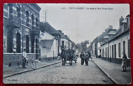 CPA 1911 Vieux-Condé,  La Poste Et Rue Victor Hugo (59 France) - Vieux Conde