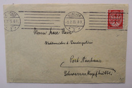 1935 Deutsches Dt Reich Cover Suède Mi 545 Saar Oblit Mécanique Méchanische - Cartas & Documentos