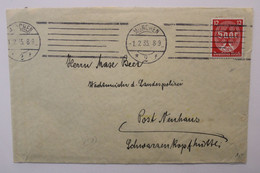 1935 Deutsches Dt Reich Cover Suède Mi 545 Saar Oblit Mécanique Méchanische - Storia Postale