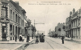 Coudekerque Branche * Le Boulevard De La République , Vers Coudekerque * Café AU XIXème Siècle - Coudekerque Branche