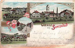 Gruss Aus Sumiswald Geünen Halden Dorfstrasse Litho - Sumiswald