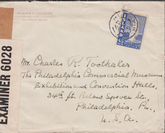 1941. ISLAND. Geysir. 45 Aur Blue On Cover To Philadelphia, Pa, USA Cancelled HUSAVIK 23 V 4... (Michel 217A) - JF529379 - Briefe U. Dokumente