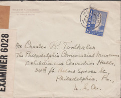 1941. ISLAND. Geysir. 45 Aur Blue On Cover To Philadelphia, Pa, USA Cancelled HUSAVIK 23 V 4... (Michel 217A) - JF529379 - Storia Postale