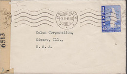 1944. ISLAND. Geysir. 60 Aur Blue Perf 14 On Cover To Cicero, USA Cancelled REYKJAVIK 9. II.... (Michel 229E) - JF529380 - Covers & Documents