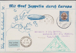 1931. ISLAND. LUFTSCHIFF GRAF ZEPPELIN ISLANDSFAHRT 1931. 1 KR. CHRISTIAN X On Postcard (Mit Graf Zeppelin... - JF529383 - Briefe U. Dokumente