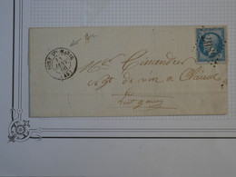 BO3 FRANCE BELLE LETTRE  RR 1866 PORT STE MARIE  A LONGWY   +BON CACHET + AFF. INTERESSANT++ - 1862 Napoléon III