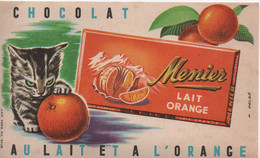Buvard Ancien/CHOCOLAT MENIER/Lait-Orange/Chocolat Au Lait Et à L'Orange/1955-65     BUV544 - Cocoa & Chocolat