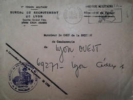 O 9  Carte Ou Lettre  Postes Aux  Armées Lyon - Poste Aérienne Militaire