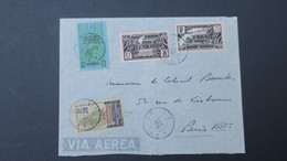 Congo Lettre De Dolisie 1937 Timbres AEF Pour Paris ( 2 Timbres Avec Défaut ) - Covers & Documents