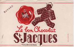 Buvard Ancien/CHOCOLAT St JACQUES/Le Bon Chocolat St Jacques : TOURCOING/1955-65     BUV548 - Chocolade En Cacao