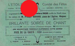 WEGNEZ PEPINSTER 1935  / L'ETOILE F.C. - Programme