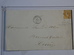 BO3 FRANCE BELLE LETTRE  1856  CASTILLONES A  BRIVE +N°16 CITRON ++ AFF. PLAISANT++ - 1853-1860 Napoléon III.