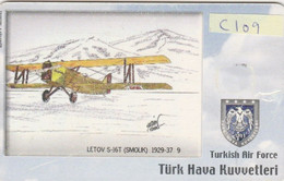 Turkey, TR-C-109, Turkish Air Force, Letov S-16T (Smolik) 1929-37, Airplane, 2 Scans.  Wear On Chipside - Türkei