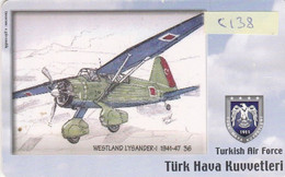 Turkey, TR-C-138, Turkish Air Force,Westland Lysander-I 1941-47, Airplane, 2 Scans. - Türkei