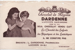 Buvard Ancien/CHOCOLAT De REGIME / DARDENNE Pharmacien/ Luchon/Haute-Garonne/Vers 1950-60     BUV549 - Chocolat