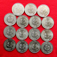 Singapore 15 X 50 Cents 1967 - 1982 - Singapour