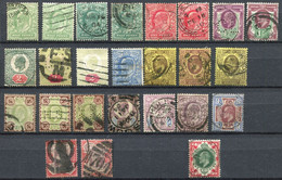 Grande Bretagne - Règne De Edouard VII - Lot Timbres Oblitérés Avec Répétitions - Nºs Dans Description - Used Stamps