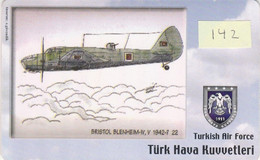Turkey, TR-C-142, Turkish Air Force, Bristol Blenhiem-IV,V 1942-?, Airplane, 2 Scans. - Türkei
