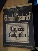 1 Heft  "Schulungsbrief" Unsere Kolonien. 8.Folge 1939 - Política Contemporánea