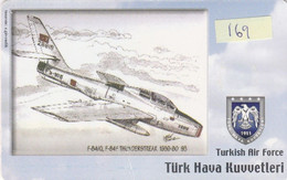 Turkey, TR-C-169, Turkish Air Force, F-84/Q, F-84F Thunderstreak 1959-80 (93), Airplane, 2 Scans. - Türkei