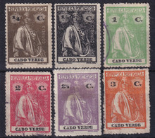 CABO VERDE 1916 - MLH/canceled - Sc# 162, 163, 165, 167, 169 - Kapverdische Inseln