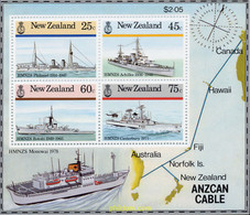 162319 MNH NUEVA ZELANDA 1985 BARCOS DE GUERRA - Variétés Et Curiosités