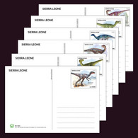 Small Dinosaurs MNH Stationery Cards 2022 Sierra Leone Collection Of 6 Cards 100% Recycled Paper - Sierra Leone