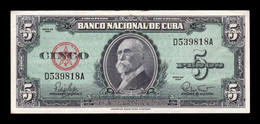 Cuba 5 Pesos Máximo Gómez 1960 Pick 92 Mbc Vf - Cuba