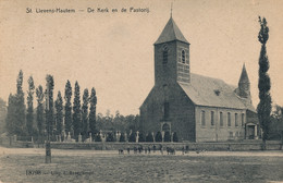 SINT LIEVENS HOUTEM  DE KERK EN DE PASTORIJ              2 SCANS - Sint-Lievens-Houtem