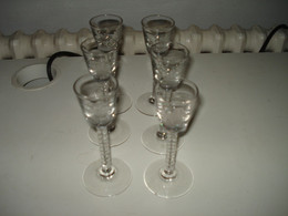 O6 / Lot 6 Verres à Liqueur Publicitaires HULSTKAMP - Estaminet - Bistrot - Bar - Glasses