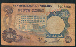 NIGERIA P14ig 50 KOBO 1973 #S/5  Signature 10    FINE - Nigeria