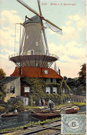 Pays Bas - Delft - Molen A.d. Spoorsingel - Edit. Schaefers - Colorisé - Moulin - Barque - Carte Postale Ancienne - Delft